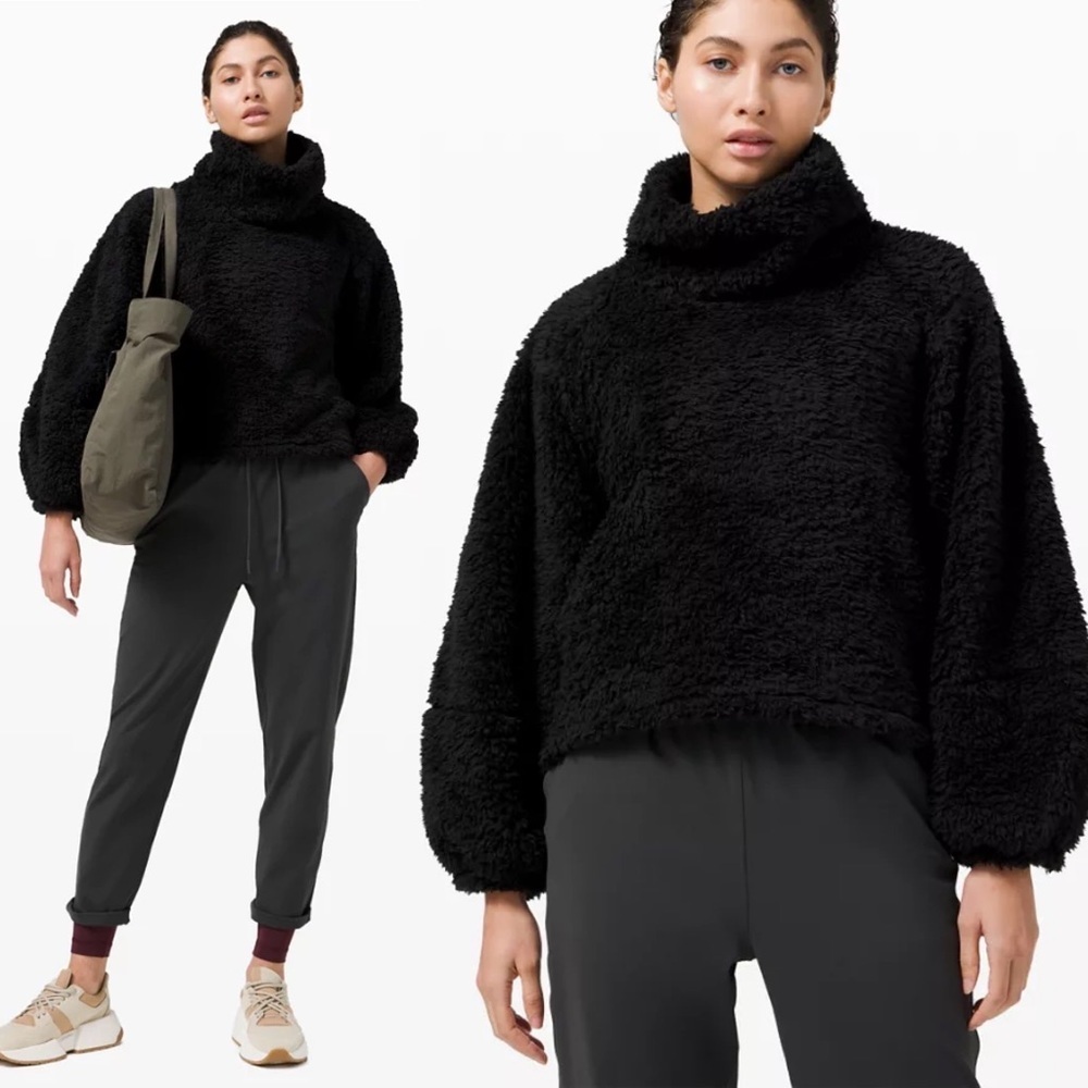 Lululemon Warm Restore Black Fleece‎ Sherpa Pullover Sweater Size XL / XXL 2020